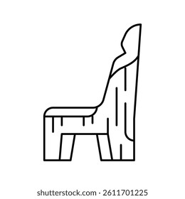 wooden handmade chair line icon vector. wooden handmade chair sign. isolated contour symbol black illustration