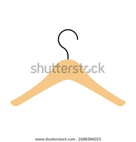 wooden hanger flat cartoon element