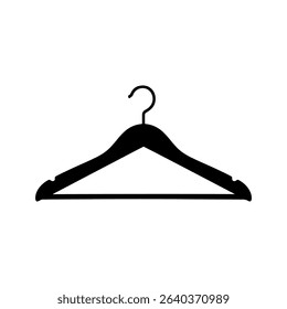 Wooden hanger silhouette vector flat illustration design.