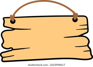Wooden hanging signboard frame illustration