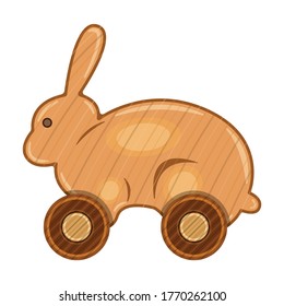 Wooden hare vector icon.Cartoon vector icon isolated on white background wooden hare.