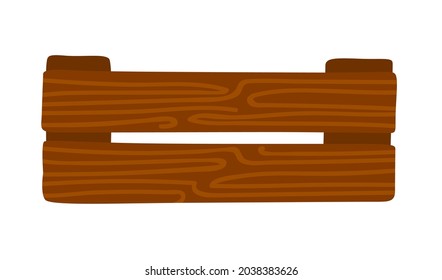 Wooden harvest crate. Box template for vegetable. Simple cartoon hand-drawn isolated vector illustration.