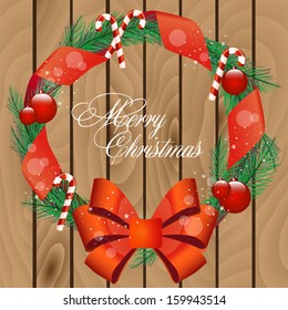Wooden holiday vector card