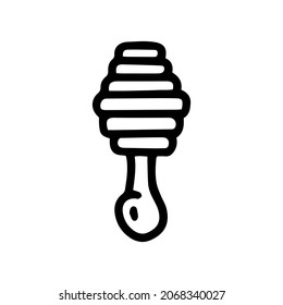 wooden honey stick line vector doodle simple icon