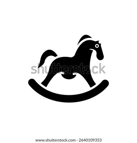 wooden horse icons isolated on White Background. Flat style design