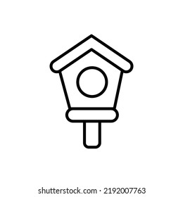 wooden house bird symbol, natural conservation icon vector
