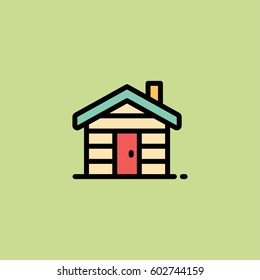 wooden house icon