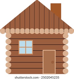 Wooden house icon. Log cabin sign. Chalet symbol. flat style.