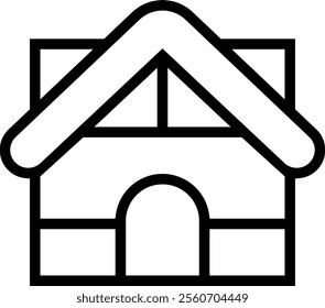 wooden house icon. Thin linear style design isolated on white background