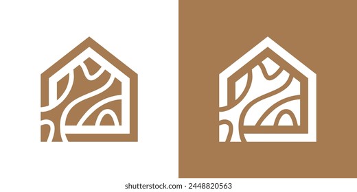 logo de la casa de madera, diseño del logotipo de madera, casa, hogar, diseño del logotipo de la Plantilla