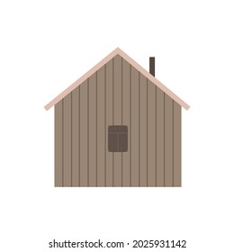 wooden house on a white background. cash illustration. ranch, cottage, house