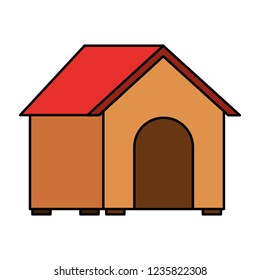 wooden house pet on white background