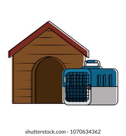 wooden house pet with transport box