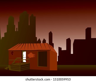 
wooden house with a porch against