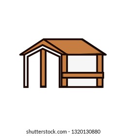 wooden house structure icon