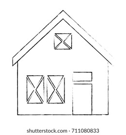 wooden house structure icon