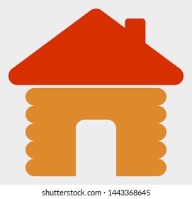 Wooden House vector illustration. A flat illustration design of Wooden House icon on a white background.