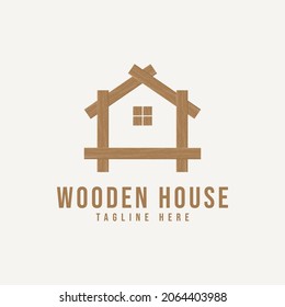 Wooden House Vector Logo Template. Wooden house vector logo design template. This is a modern, simple and clean logo design, wood specialist.