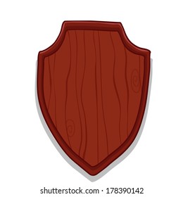 Wooden Hunt Trophy Nameplate . Vector Illustration. 