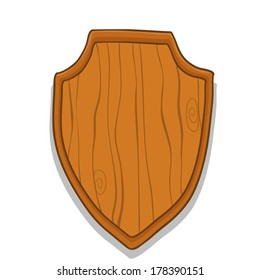 Wooden Hunt Trophy Nameplate . Vector Illustration. 