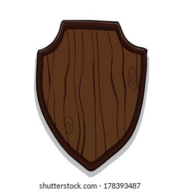 Wooden Hunt Trophy Nameplate . Vector Illustration. 