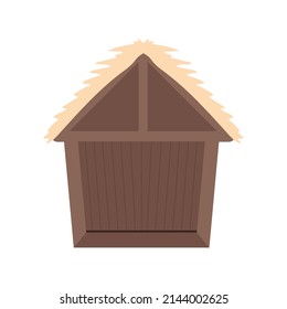 wooden hut with hay icon