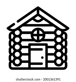 wooden hut house line icon vector. wooden hut house sign. isolated contour symbol black illustration