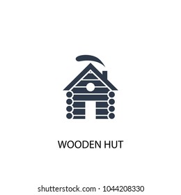 wooden hut icon. Simple element illustration. wooden hut concept symbol design from Russia collection. Can be used for web and mobile.