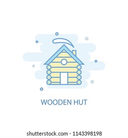wooden hut line trendy icon. Simple line, colored illustration. wooden hut symbol flat design from Russia set. Can be used for UI/UX