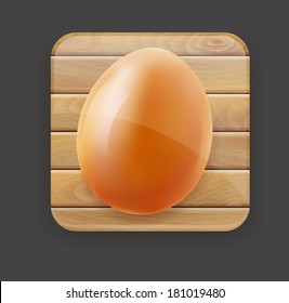 wooden icon and egg