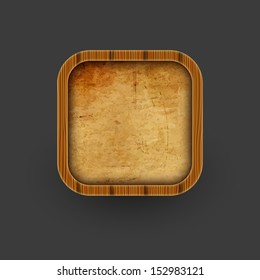 Icono de madera. Vector eps10