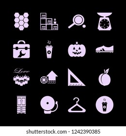wooden icon. wooden vector icons set ruler, toolbox, ping pong and pumpkin