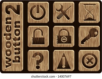 Wooden icons, Internet and Office (set 6,part 2)