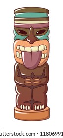 Wooden idol icon. Cartoon of wooden idol vector icon for web design isolated on white background