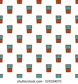 Wooden interior door pattern. Cartoon illustration of wooden interior door vector pattern for web