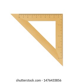 Wooden Isosceles Triangle With Metric And Imperial Units Ruler Scale