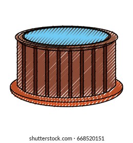 Wooden jacuzzi spa