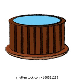 Wooden jacuzzi spa