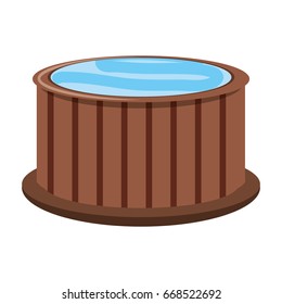 Wooden jacuzzi spa