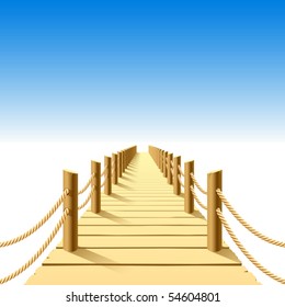 Wooden Jetty. Vector.