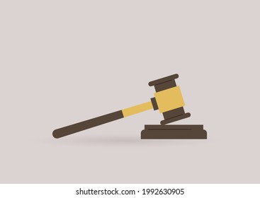 A Wooden Judge Gavel, An Auction Hammer