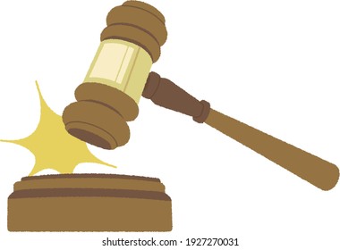 Wooden judge gavel, hammer.  It can  use for auction, trial, judgement.