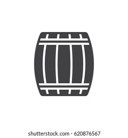 Wooden keg, barrel icon vector, filled flat sign, solid pictogram isolated on white. Symbol, logo illustration. Pixel perfect