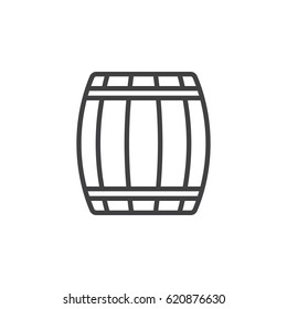 Wooden keg, barrel line icon, outline vector sign, linear style pictogram isolated on white. Symbol, logo illustration. Editable stroke. Pixel perfect