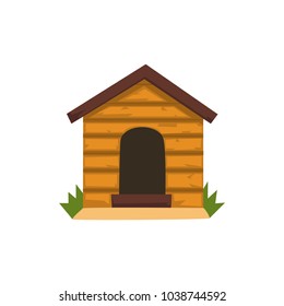 Wooden kennel vector Illustration on a white background