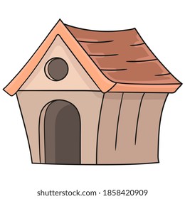 wooden kennels for dogs. doodle icon image. cartoon caharacter cute doodle draw