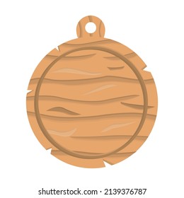 Wooden kitchen cutting board. Vector illustration in flat cartoon style. Clipart for design