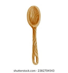 Wooden kitchen spatula, spoon.Vector graphics.