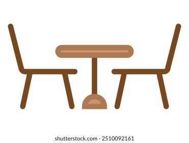 Mesa de cozinha de madeira com duas cadeiras