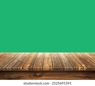 Wooden Kitchen Tabletop with Sunlight on Wood Table Vector Art Illustration, Ideal for Rustic Designs, Kitchen Interiors, and Home Decor Projects